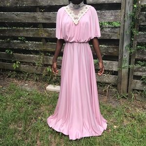 Vintage 70s/80s Pink Bridal Dress!
